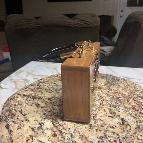 Enid Collin’s • Vintage • 1960’s • Wooden Box Bag • Night Owl • Beaded - Picture 12 of 14